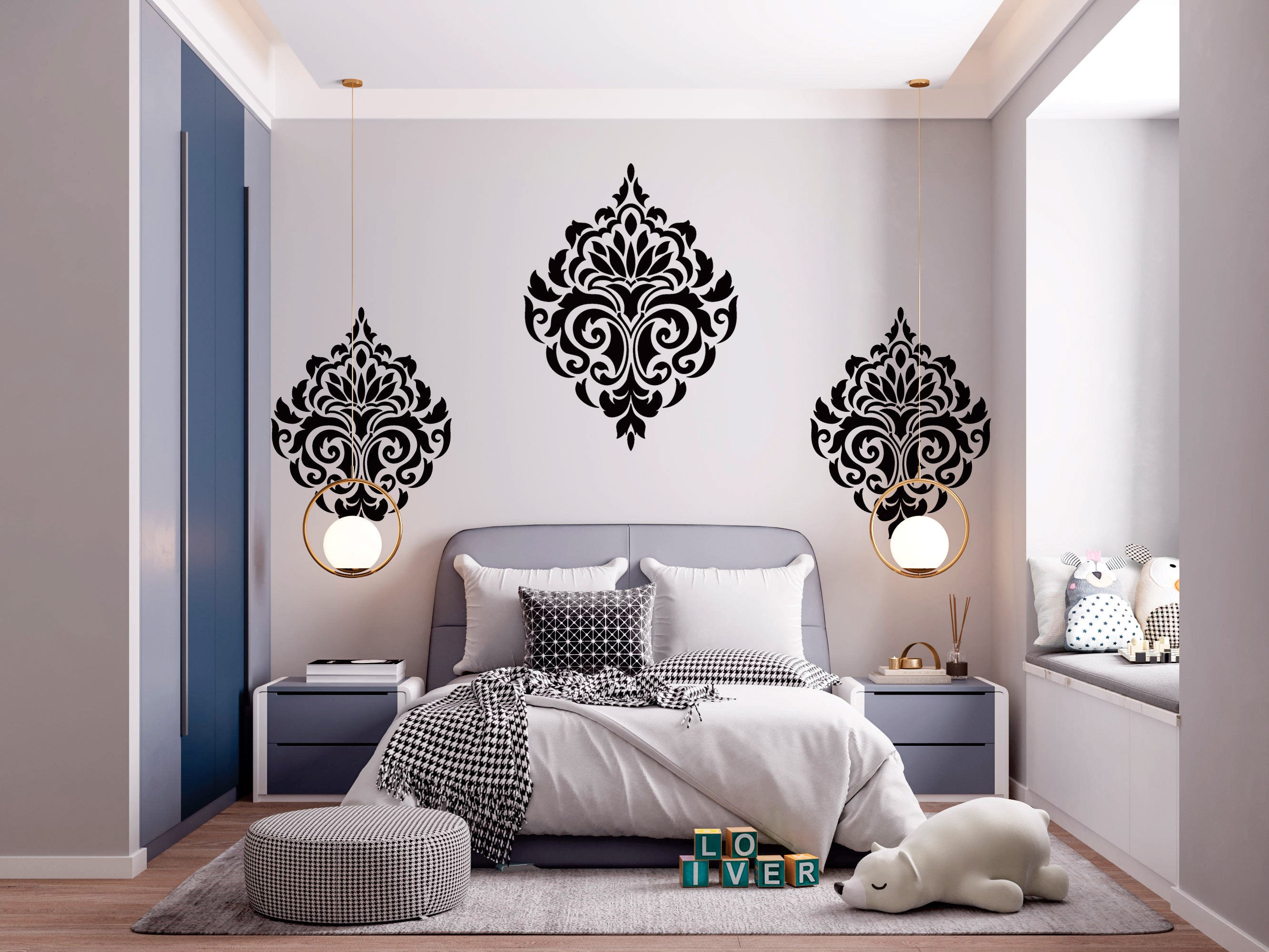 Stencil for decoration DFA Royal Damascus, for putty and paint, 0.3-1mm (D00020)