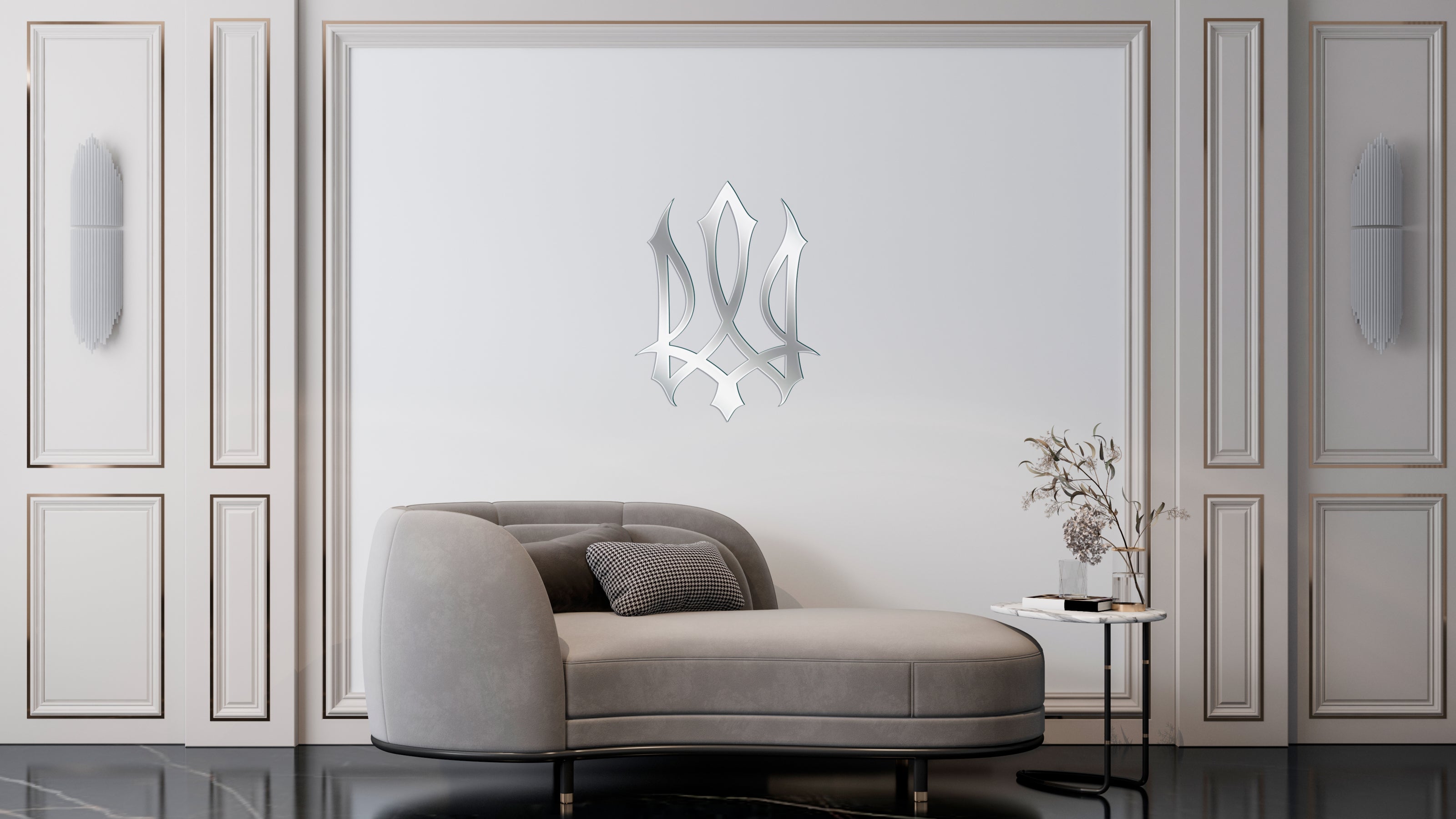 Ukraine in every detail: Stylish mirror Trident for the interior (YA00014)