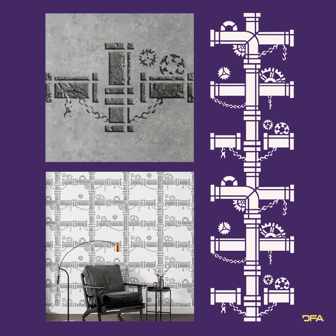 Stencil DFA reusable for decorative plaster Loft 23 (L00030)