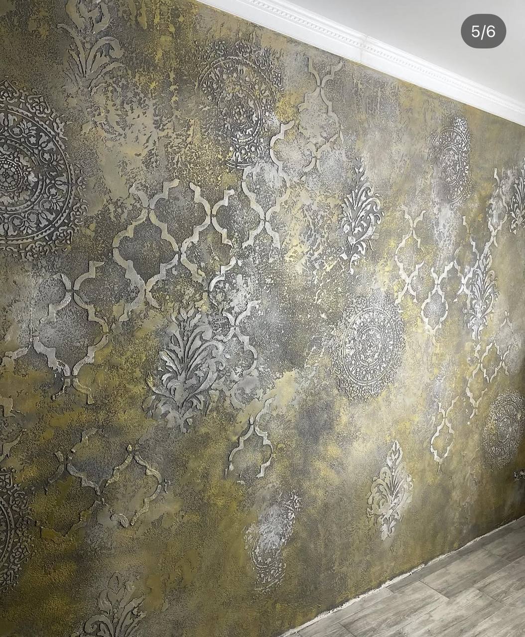 Oriental motifs in a modern interior with a stencil DFA 0.3-1 mm (V00027)