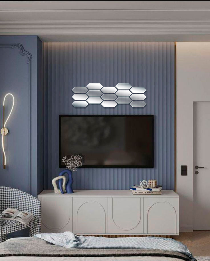 Geometric Magic: DFA Mirror Honeycombs Visually Expanding Space 15pcs/30pcs (YA00011)