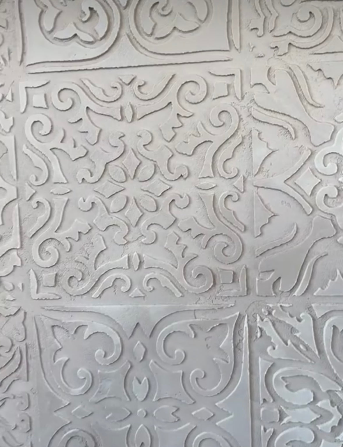 Trendy square ornaments - stencil DFA for decorative plaster and paint 0.3-1 mm (K00006)