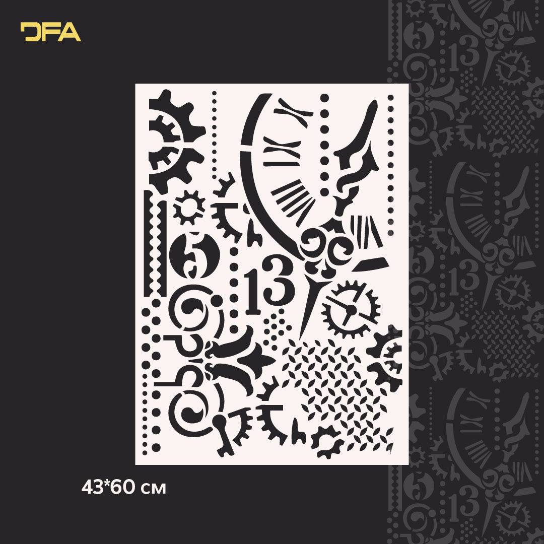 Reusable stencil DFA for decorative plaster Loft 37 (L00037)