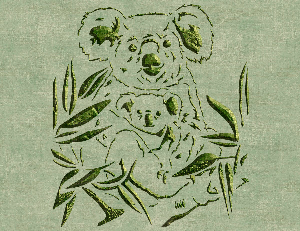 Stencil Koala DFA animals for walls for plaster and paint 0.3-1mm (J00047)