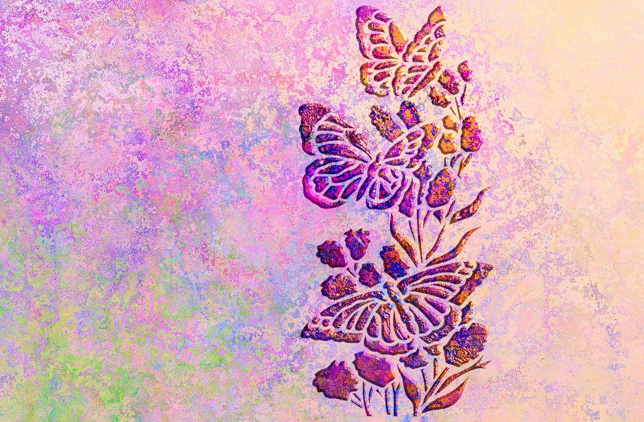 Stencil Butterflies DFA animals for walls for plaster and paint 0.3-1 mm (J00052)