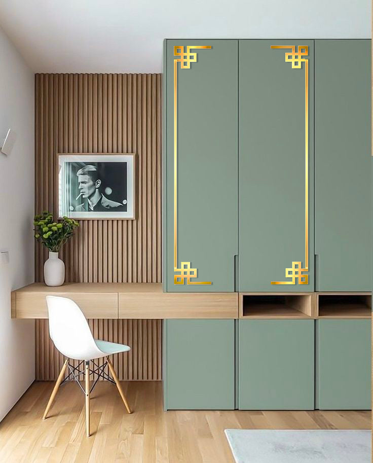 Create a unique interior with DFA Mirror Decor Corner Pattern 2pcs/4pcs (YA00036)