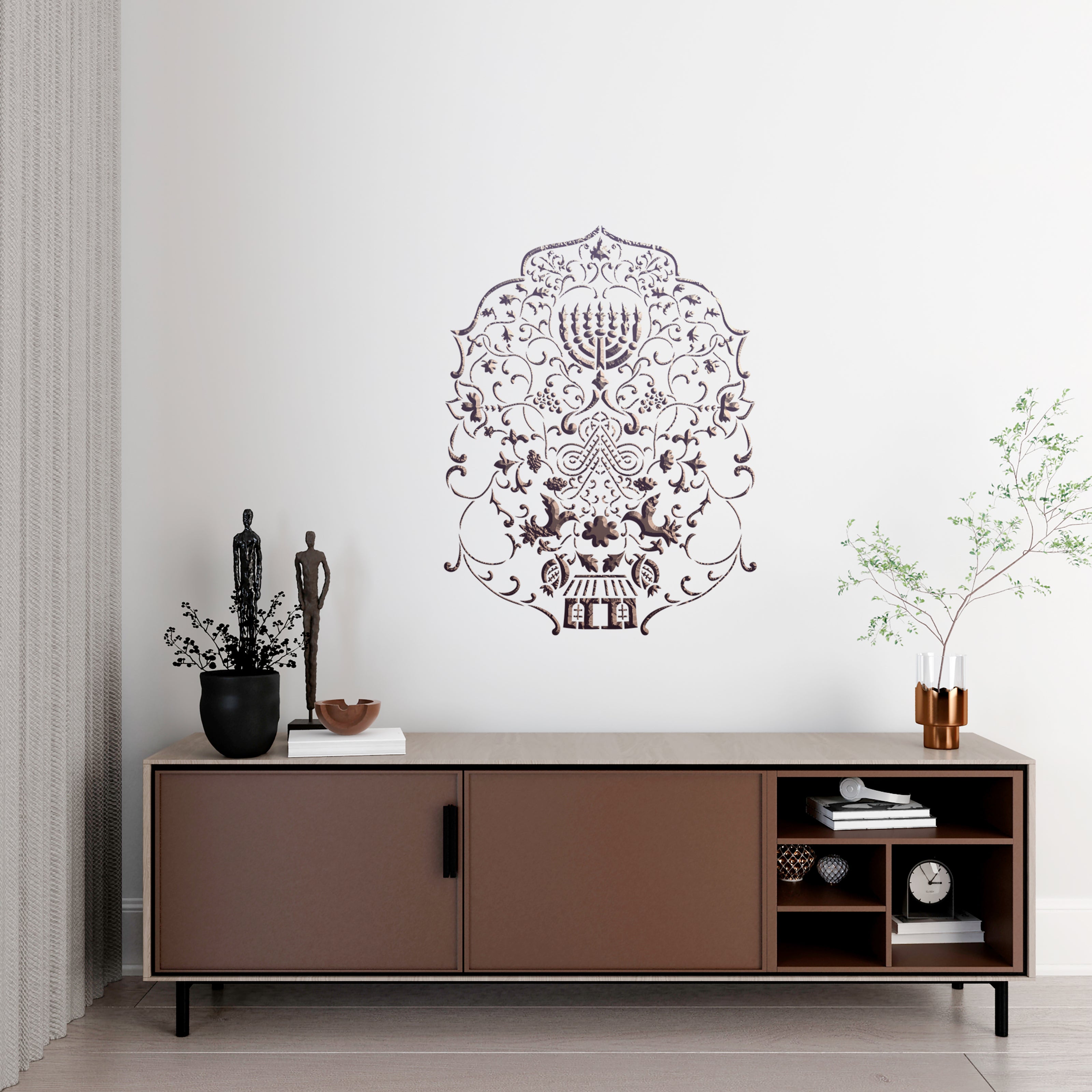 Reusable stencil DFA for decorative plaster and paint Oriental pattern 0.3-1mm (V00070)
