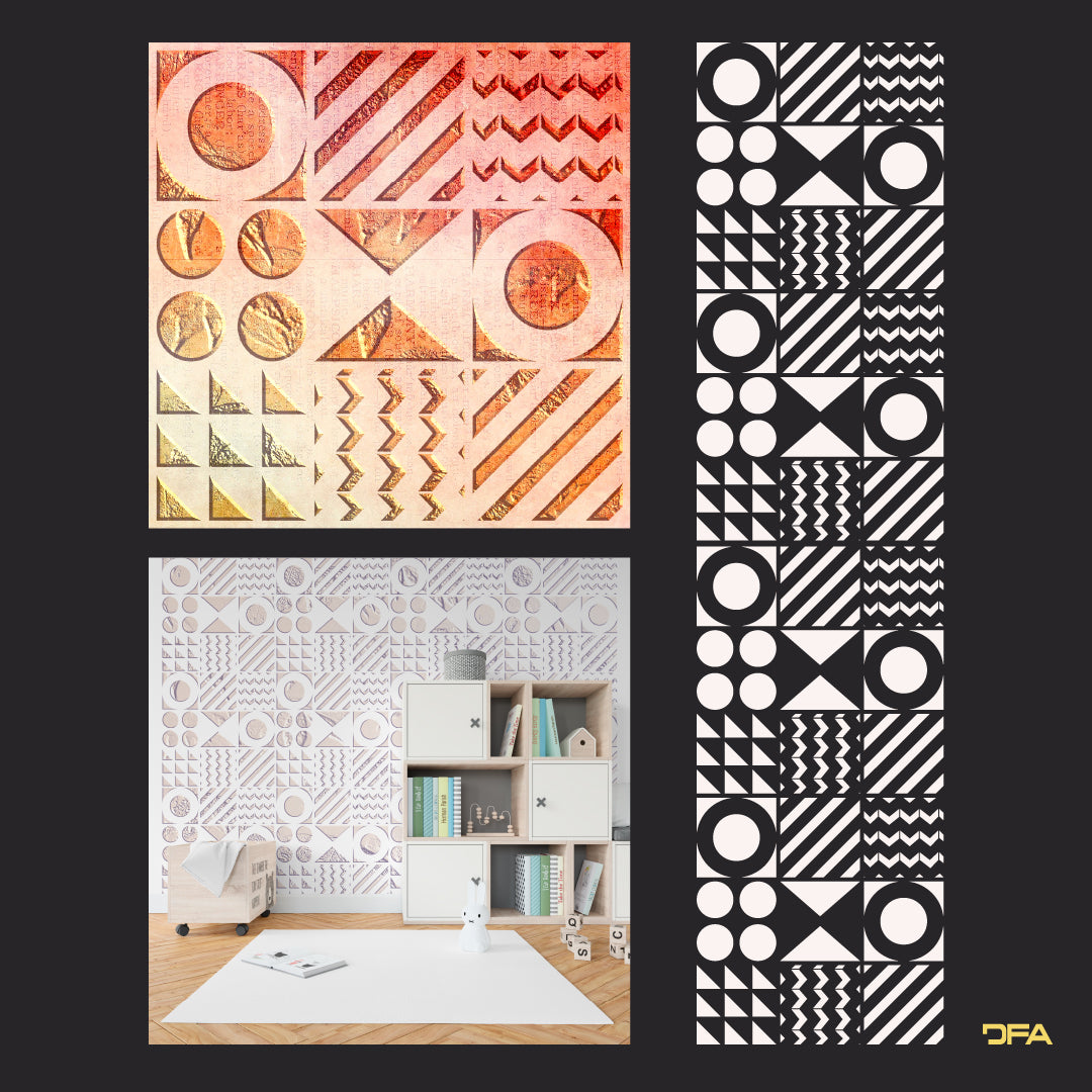 Stencil DFA for decoration Geometry for plaster and paint 0.3-1mm (G00144)