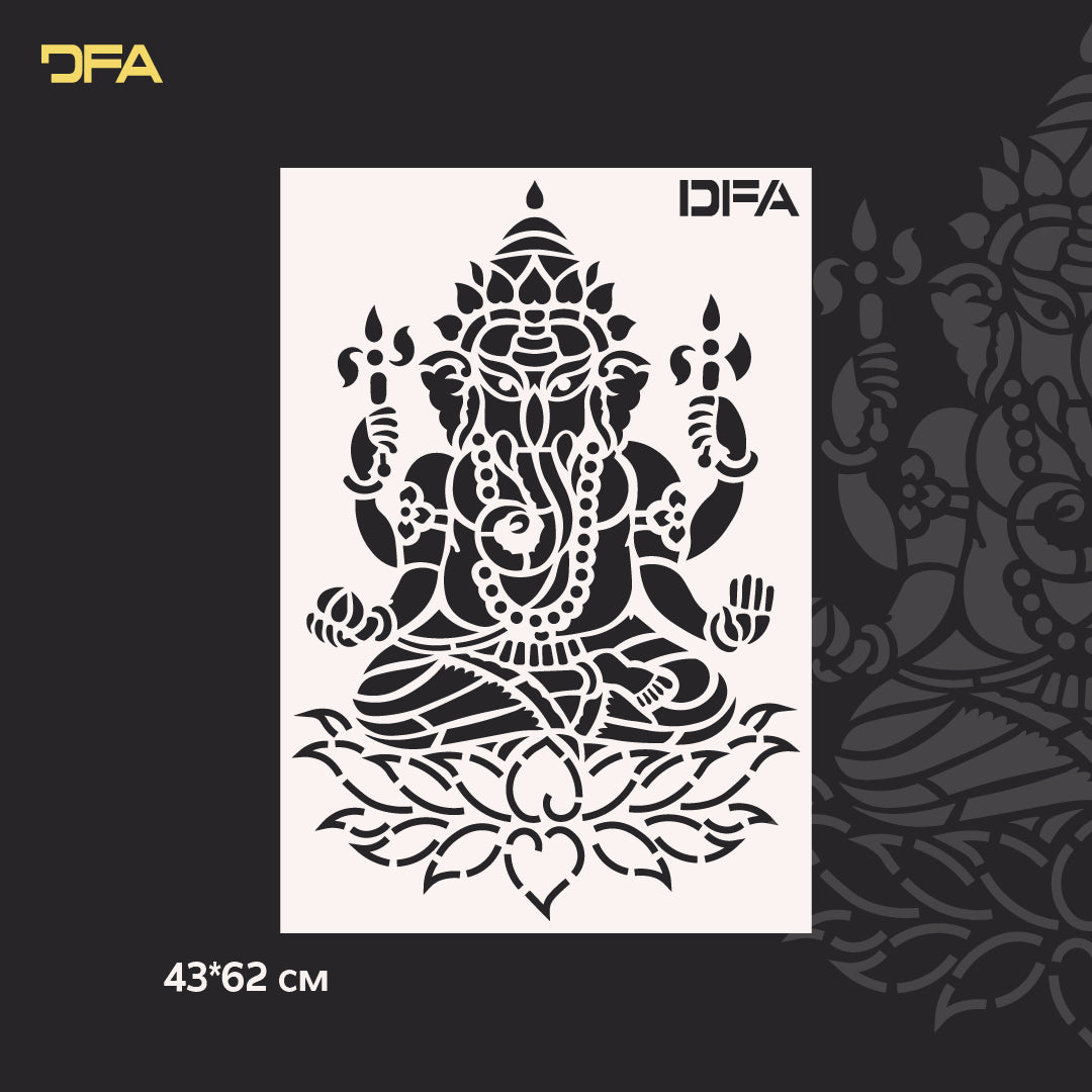 Stencil DFA Ganesha for plaster and paint 0.3-1mm (X00110)