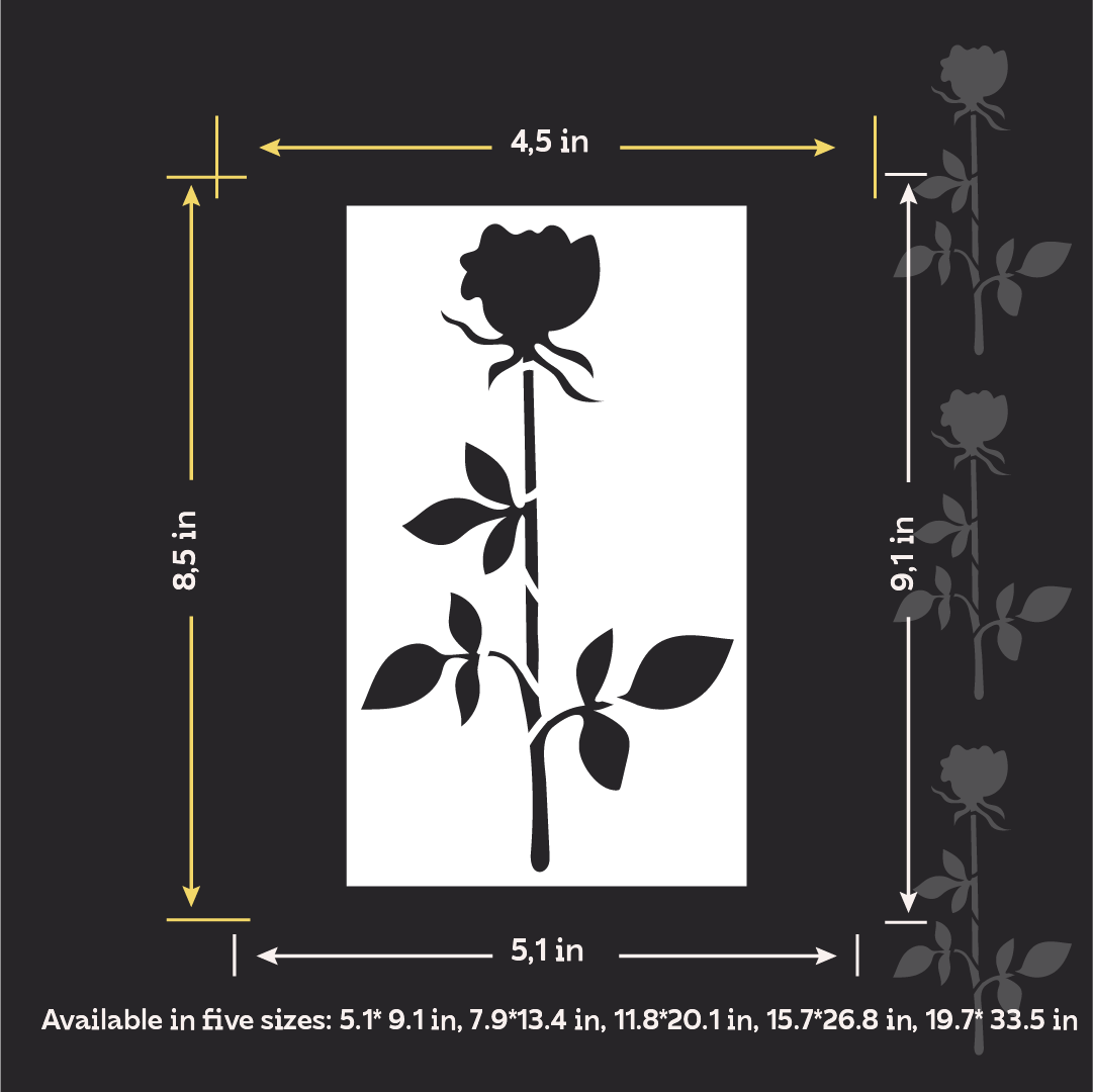 DFA "Flower" Stencil for Decoupage on Interior Decor Items (P00205)