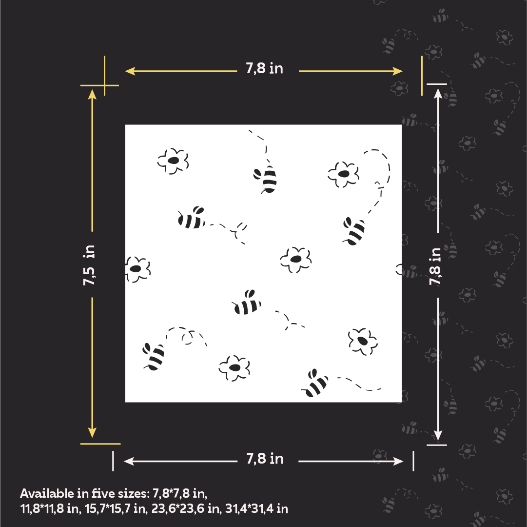 Bees on the walls – a magical atmosphere for a child's room with DFA 0.3–1 mm (E00099)