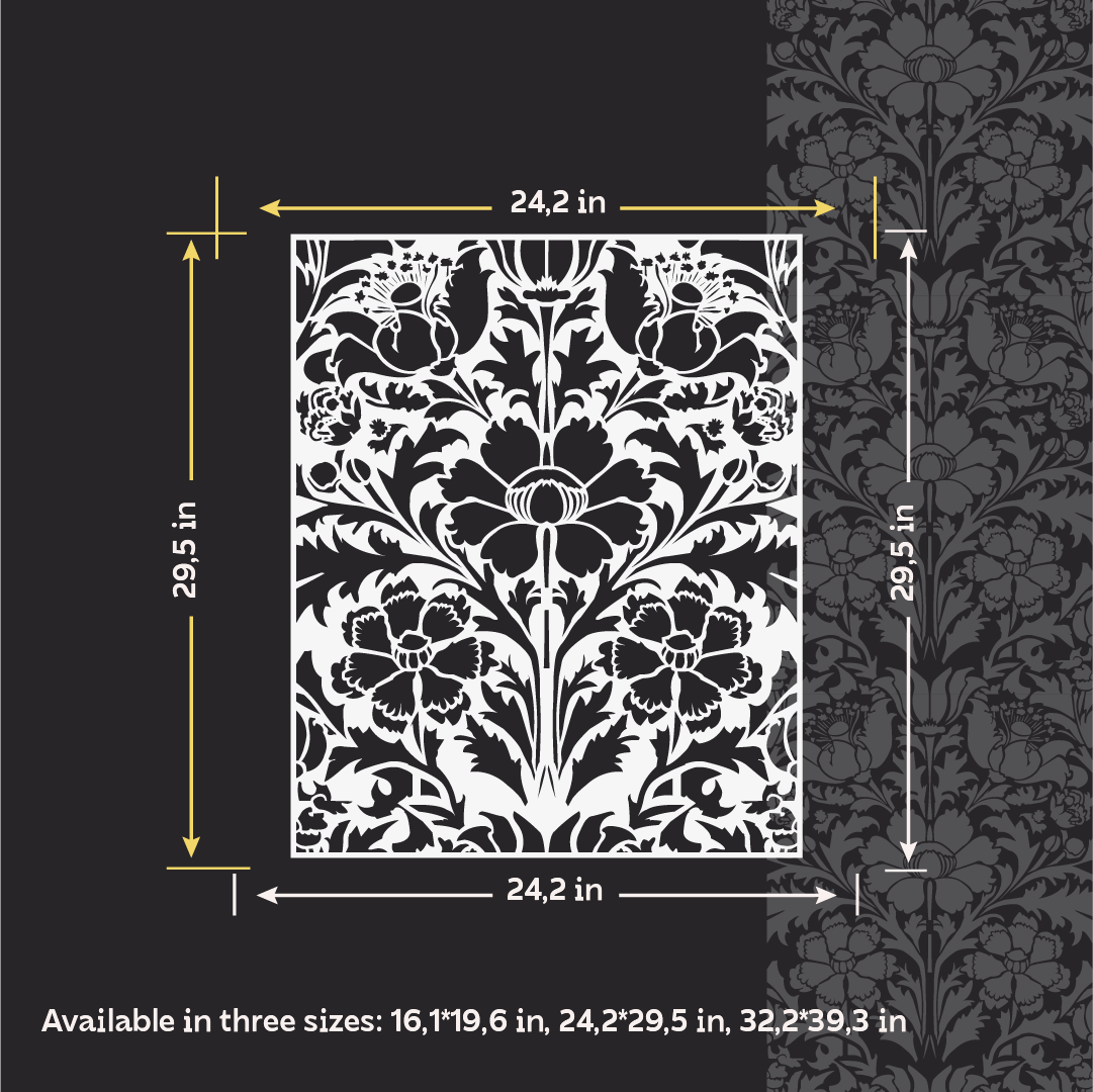 DFA Reusable Stencil "Nature" for Plaster and Paint 0.3–1 mm – William Morris Collection (P00185)