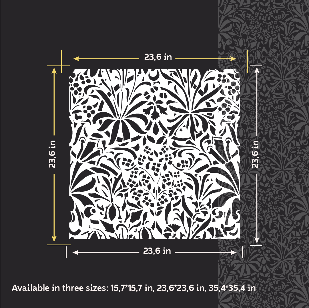DFA Reusable Stencil "Nature" for Plaster and Paint 0.3–1 mm – William Morris Collection (P00189)