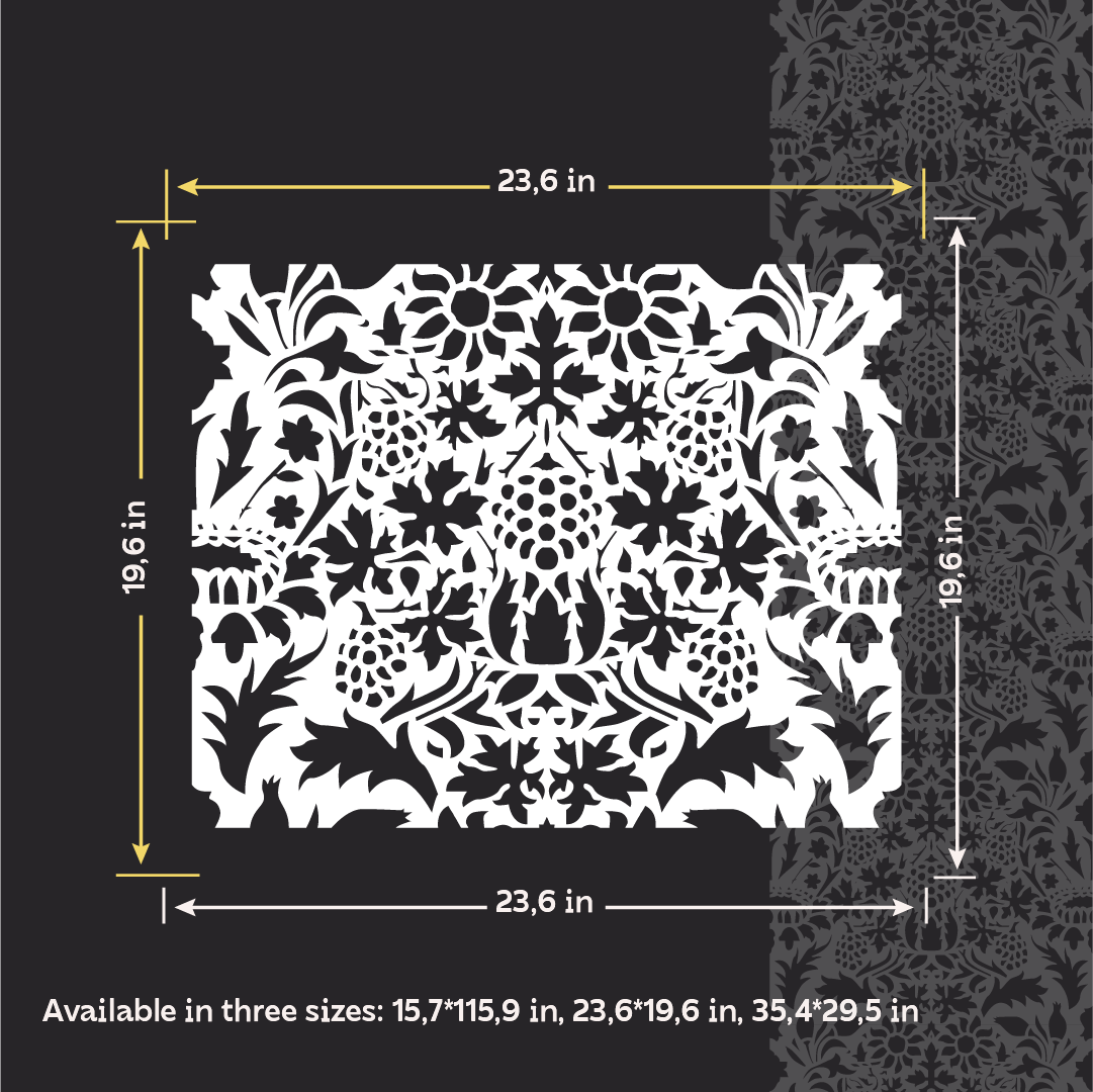 DFA Reusable Stencil "Nature" for Plaster and Paint 0.3–1 mm – William Morris Collection (P00191)