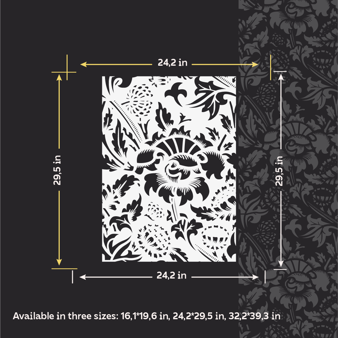 DFA Reusable Stencil "Nature" for Plaster and Paint 0.3–1 mm – William Morris Collection (P00184)
