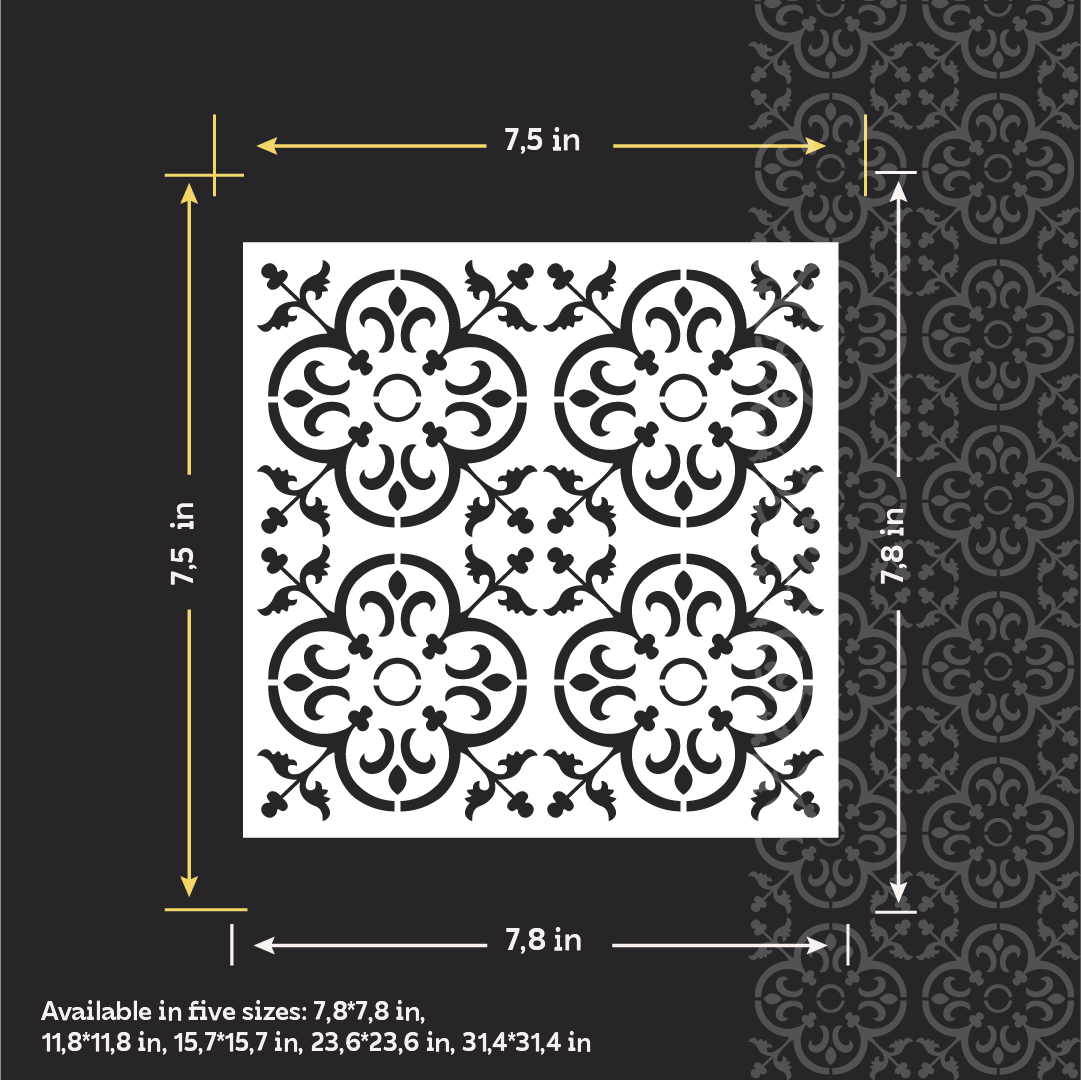 Square Patterns for Vibrant Interiors: DFA 0.3–1 mm Decorative Stencil (K00139)