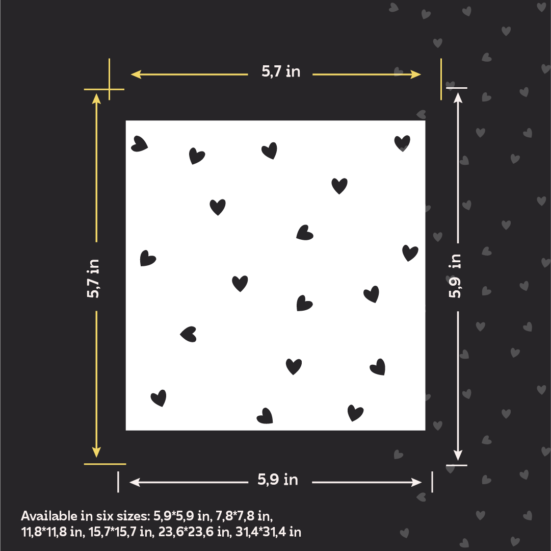 Hearts on the walls – a magical atmosphere for a child's room with DFA 0.3–1 mm (E00101)