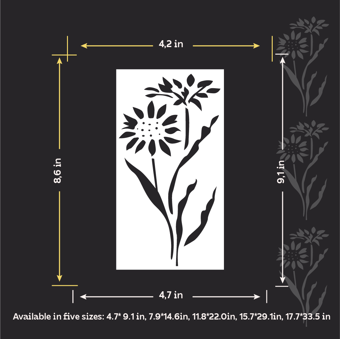 DFA "Flower" Stencil for Decoupage on Interior Decor Items (P00203)