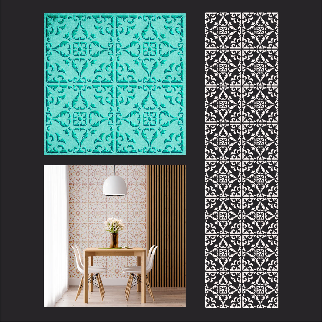 Easy decoration: reusable stencil DFA - square ornament 0.3-1 mm (K00129)