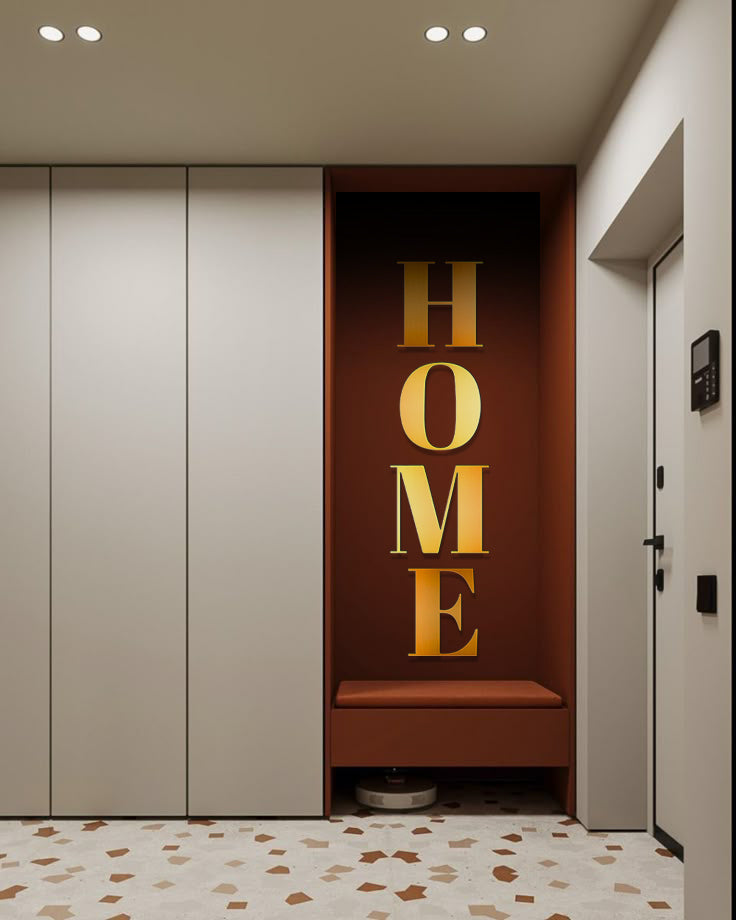 Elegance and space: mirror inscription HOME by DFA (YA00020)