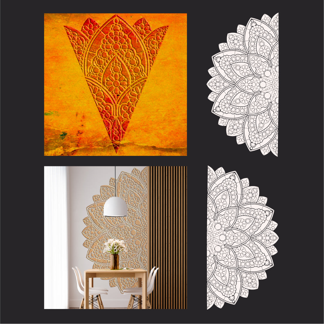 Create a unique design with the DFA Mandala stencil for plaster and paint 0.3-1 mm (С00136)