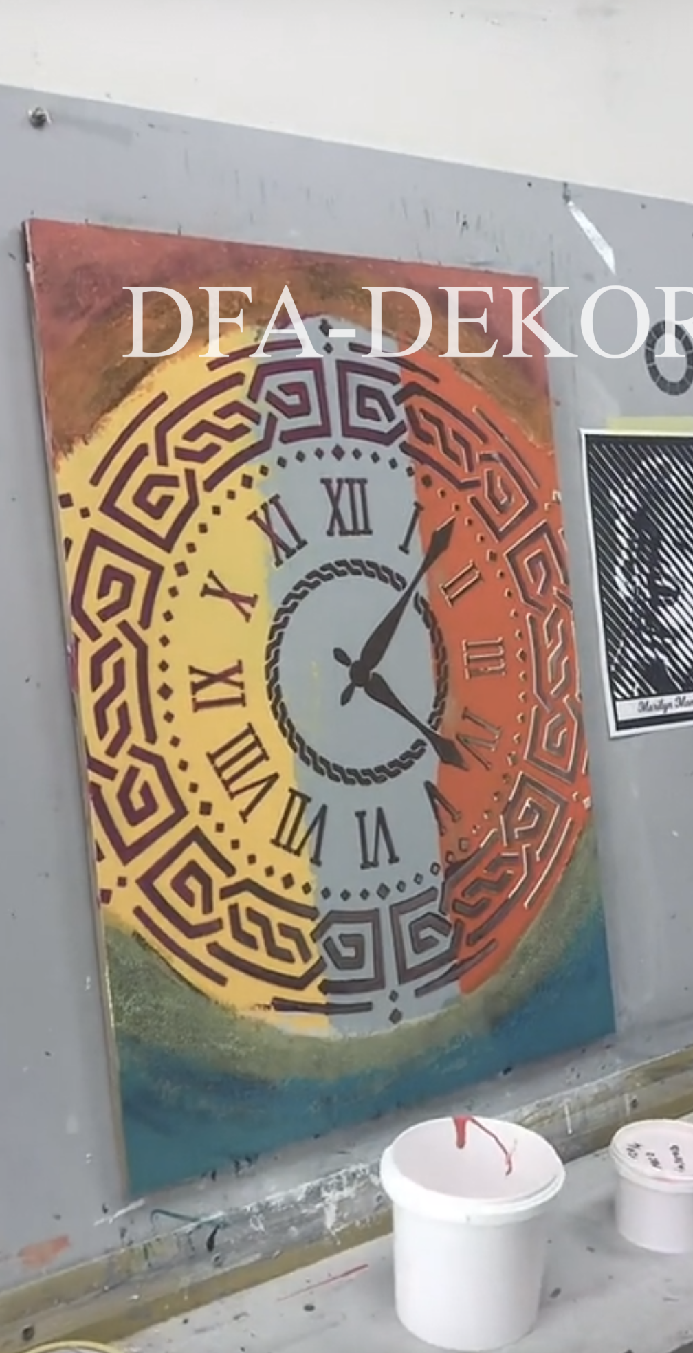 Stencil DFA for decoration Round pattern 42 Clock 4 for plaster and paint 0.3-1mm (С00042)