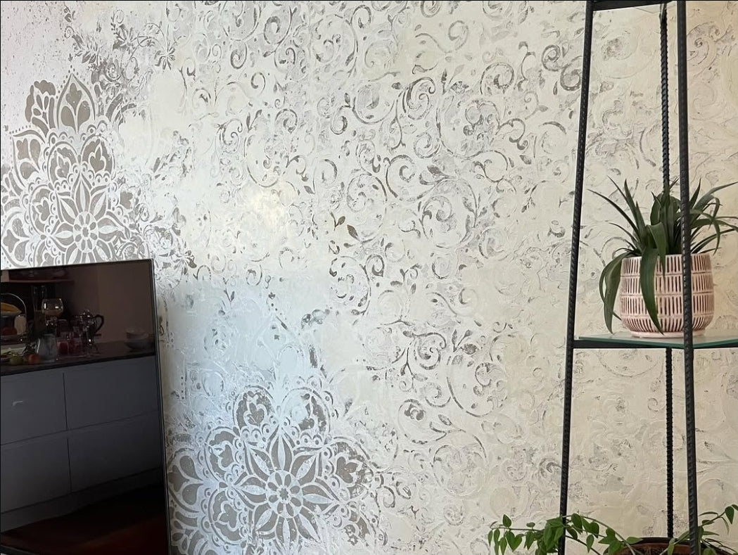 Stencils DFA set for wall decoration (Eastern 18 + Round 117) for plaster and paint 0.3-1 mm (N00134)