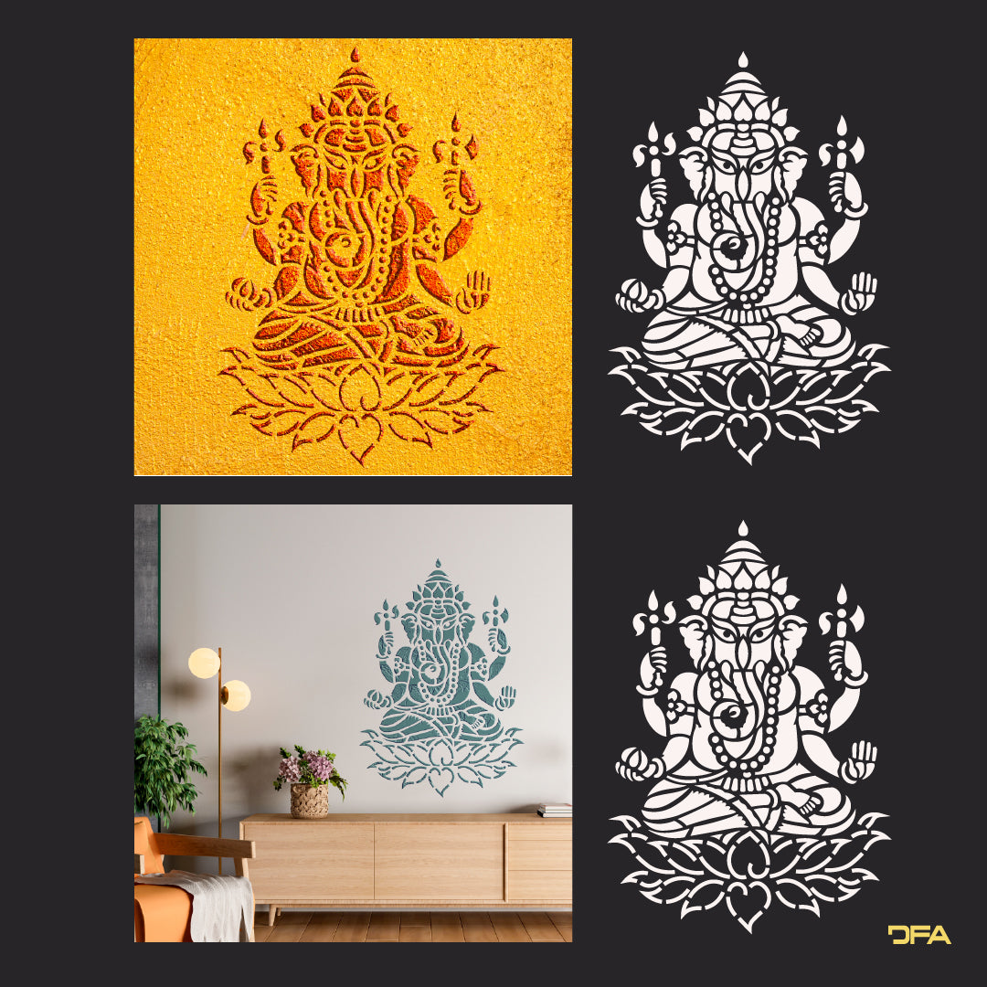 Stencil DFA Ganesha for plaster and paint 0.3-1mm (X00110)
