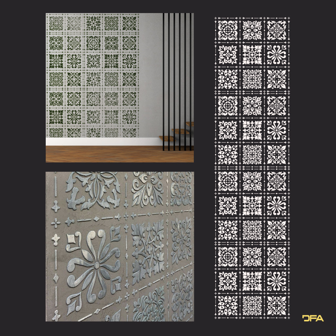 Stencil DFA Square patterns for plaster and paint 0.3-1mm (K00002)