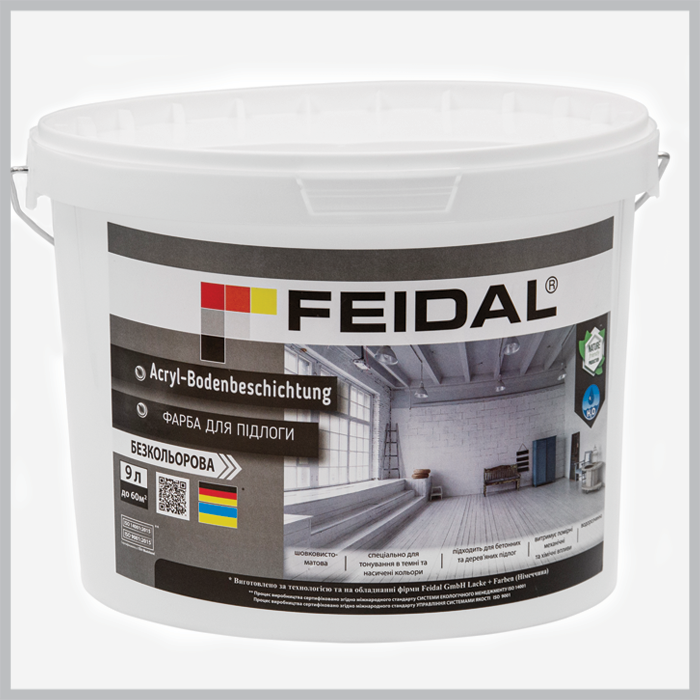 Colorless floor paint Acrylic floor coating, 9l