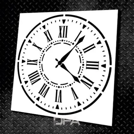 Liven up your walls with DFA stencil Clock - a modern interior accent 0.3-1 mm (C00039-d)