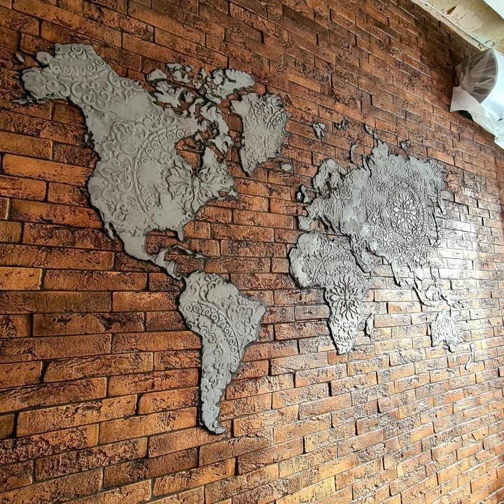 Stencil DFA World map stencil for putty and paint 0.3-1mm (X00001)