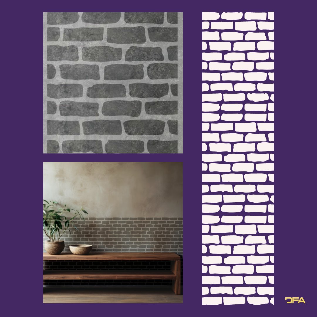 Stencil DFA Facade Brick stencil for plaster and paint 0.3-1mm 30x43 (F00011)