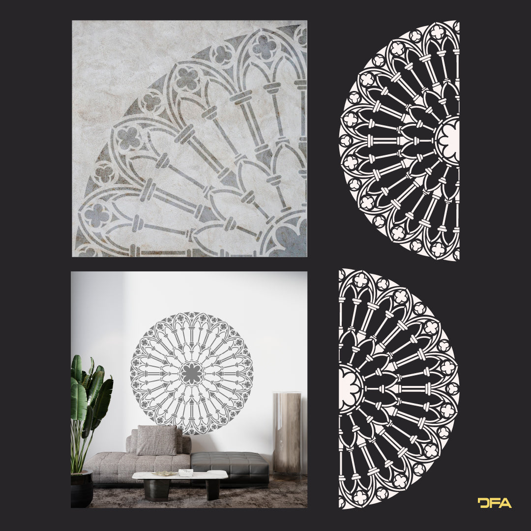 Stencil DFA reusable Round pattern for plaster and paint 0.3-1mm (C00092)