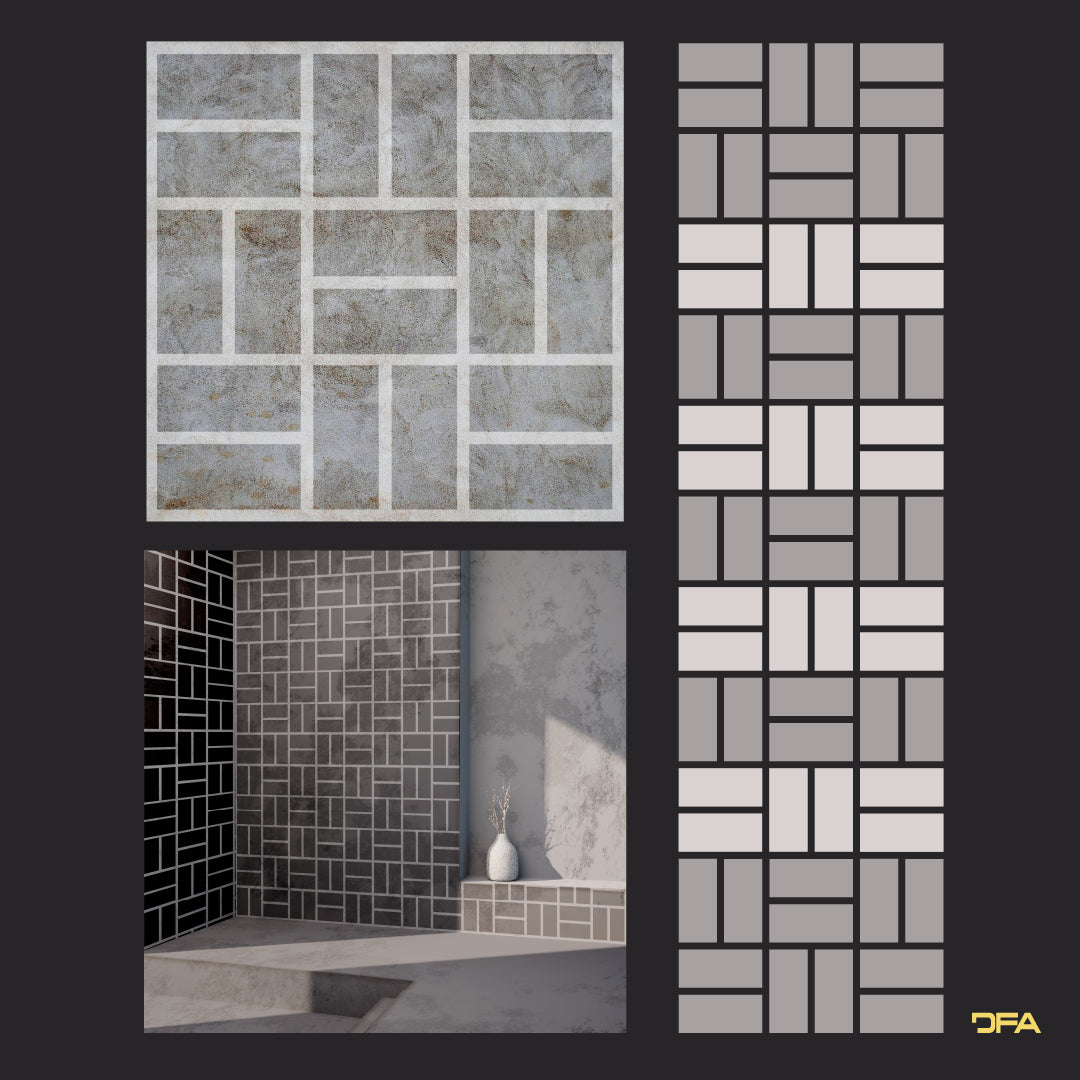 Stencil DFA Facade Brick stencil for plaster and paint 0.3-1mm (F00014)