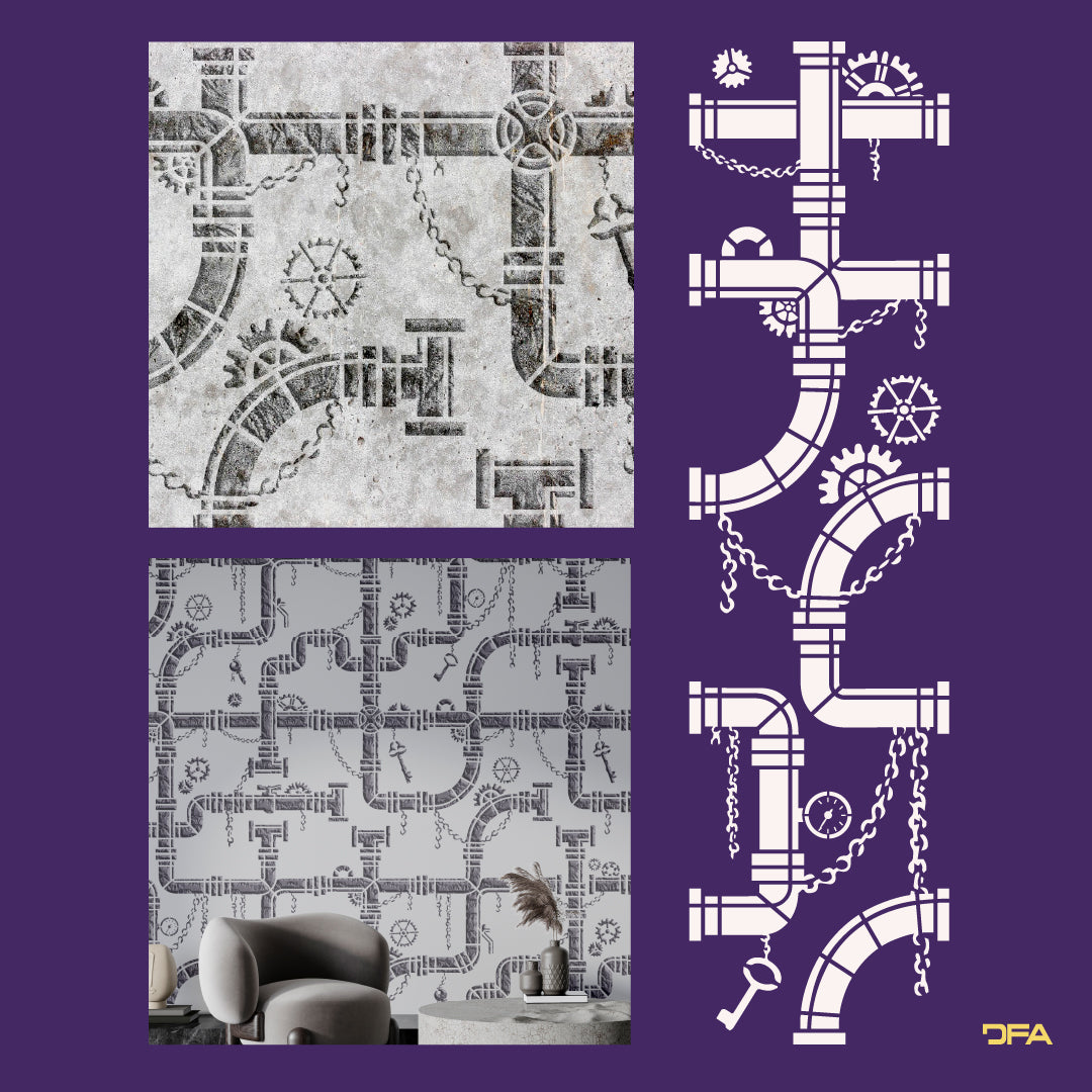 Reusable stencil DFA for decorative plaster Loft 23 (L00033)