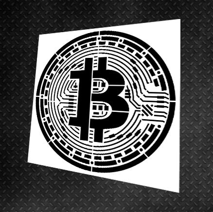 Modern hi-tech interior accent with DFA Bitcoin stencil 0.3-1 mm (X00027)