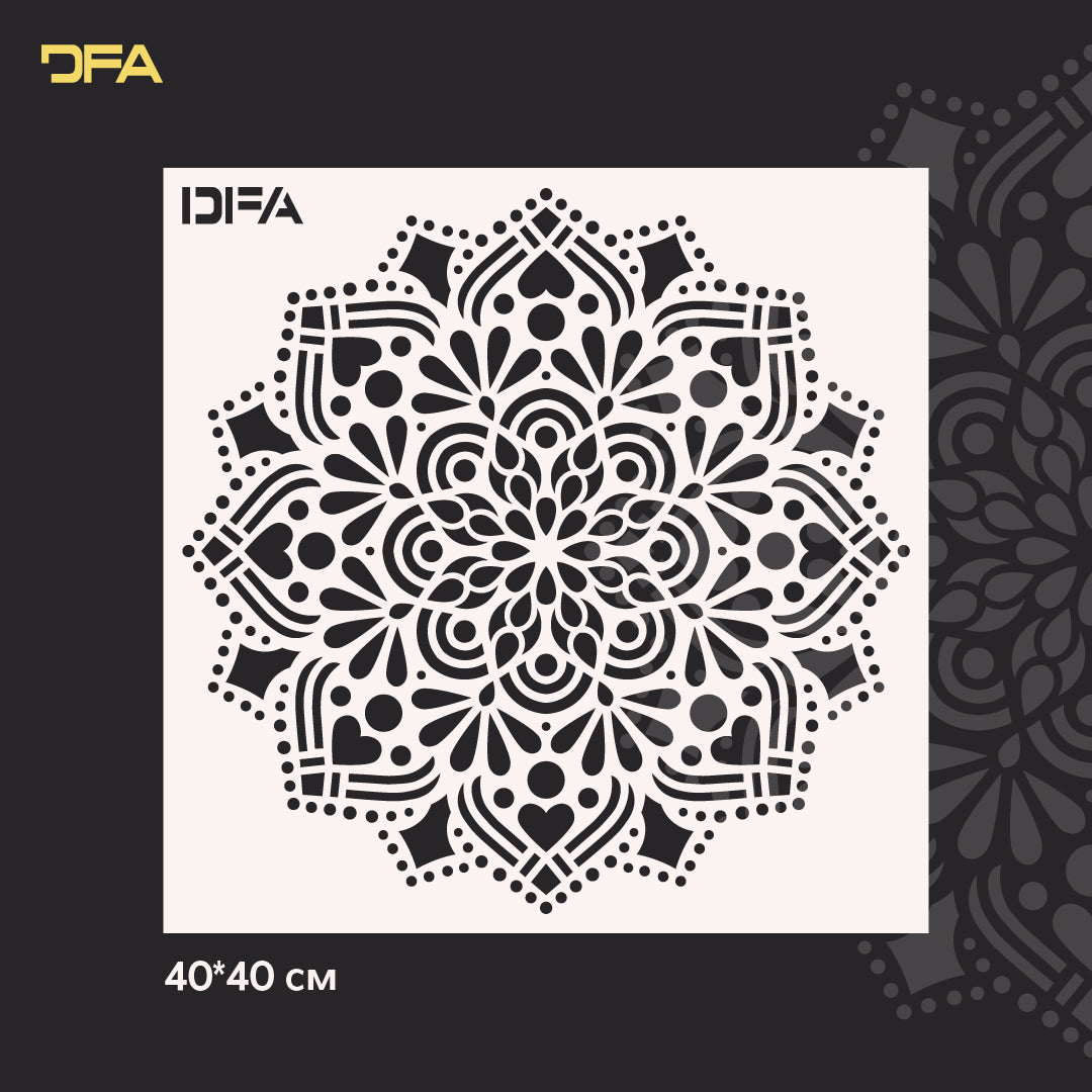 Stencil DFA reusable Round pattern for plaster and paint 0.3-1 mm (С00114), 1mm - For plaster