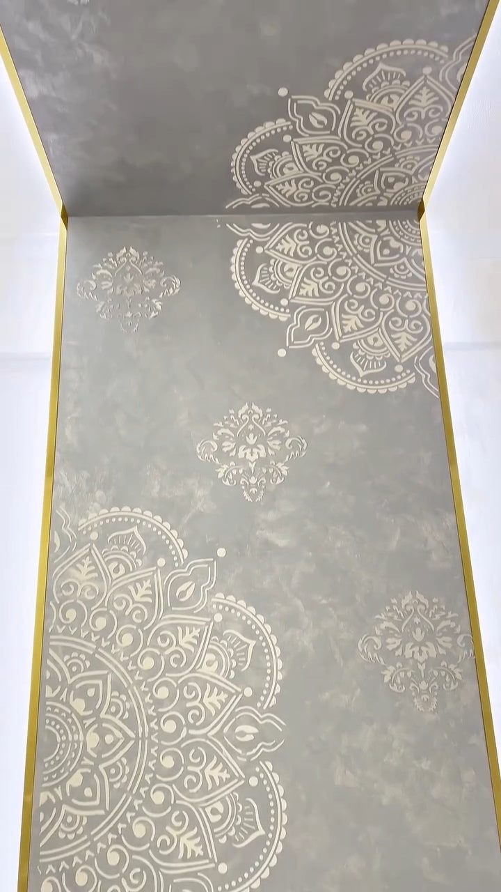 Set of 2 DFA Damask and Round Mandala Stencils: Spectacular Interior Decor 0.3-1 mm (N00140)