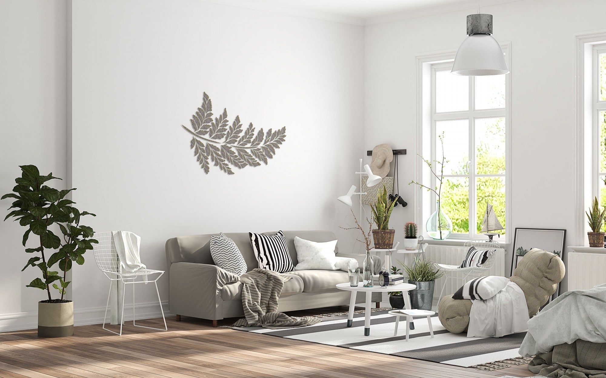 Stencil DFA reusable Nature leaf Fern for plaster and paint 0.3-1mm (P00097), 1mm - Under plaster