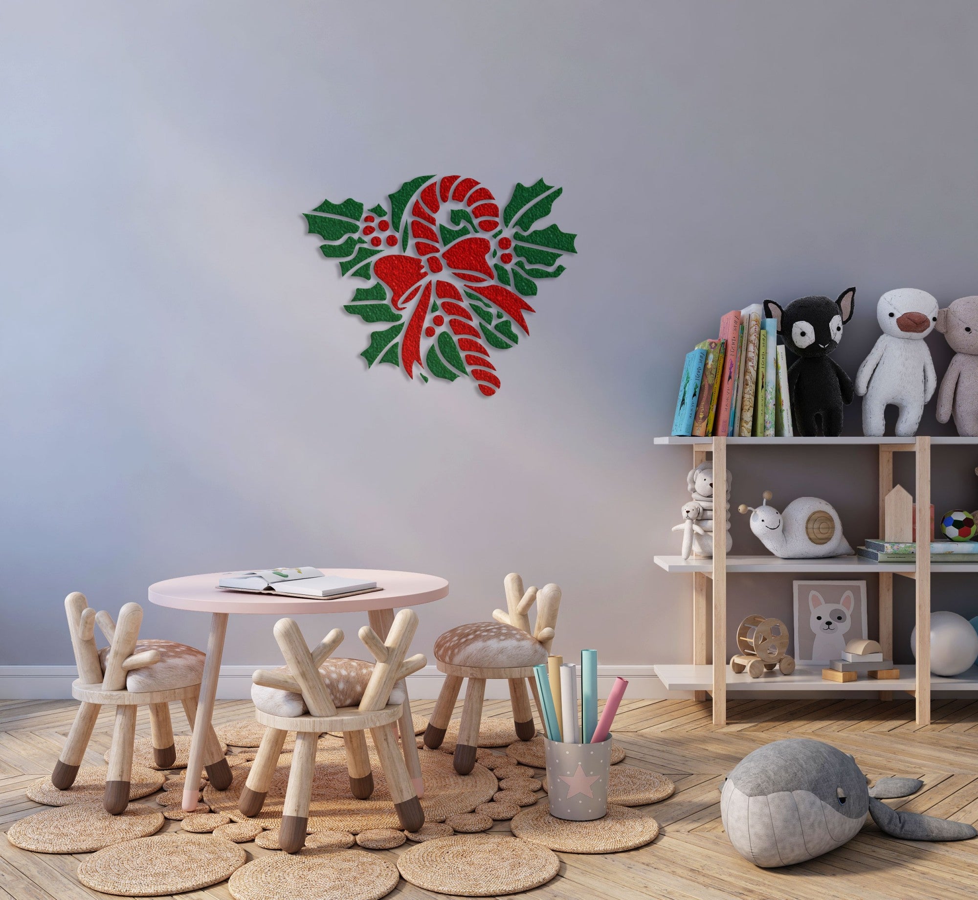 Reusable stencil DFA for plaster and paint 0.3-1mm New Year decoration (E00030)