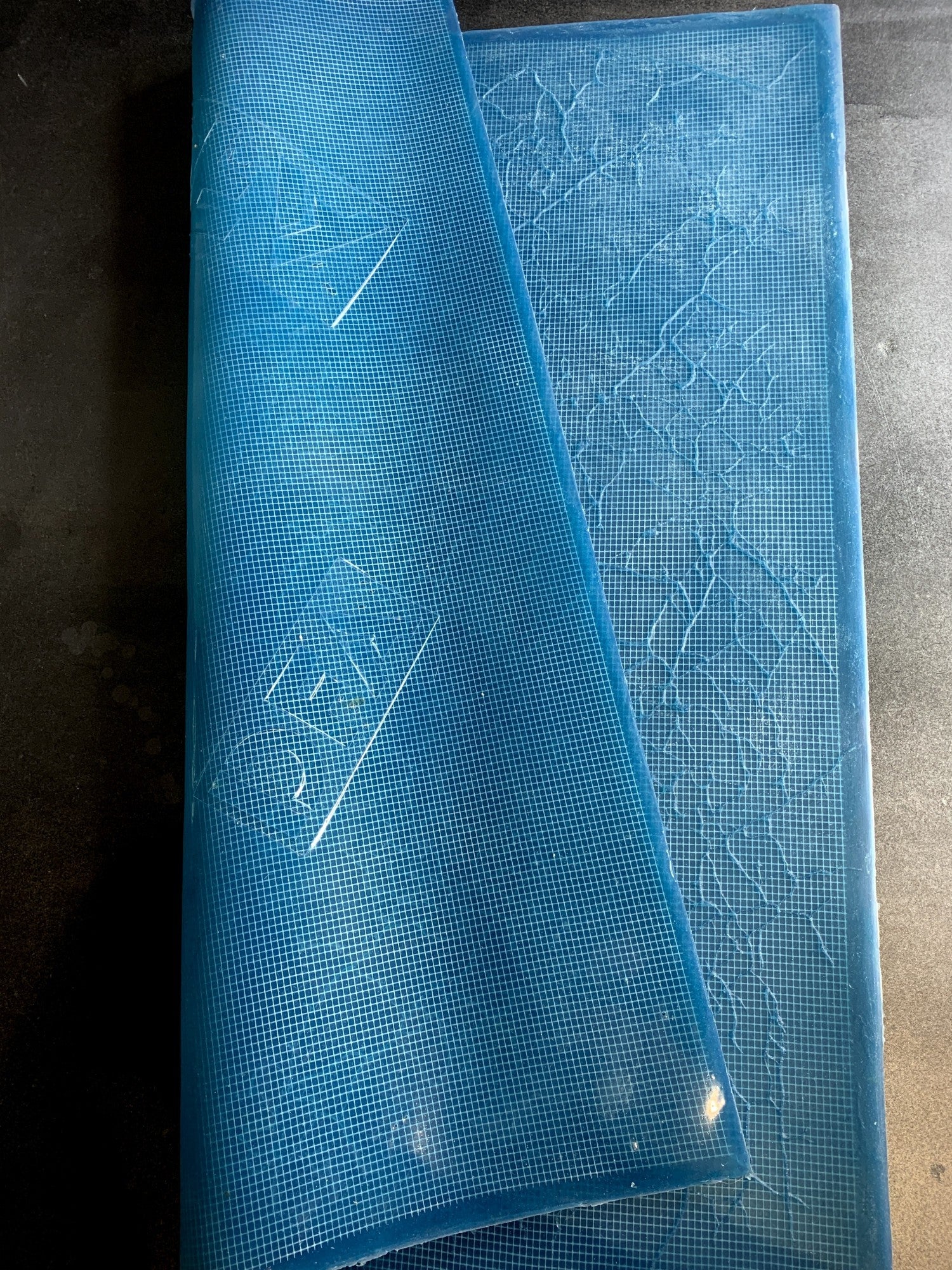 Silicone impression for decoration Marble veins blue W00001