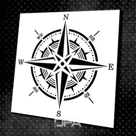 Modern decor with meaning: stencil DFA Compass for your home 0.3-1 mm (С00036-d)