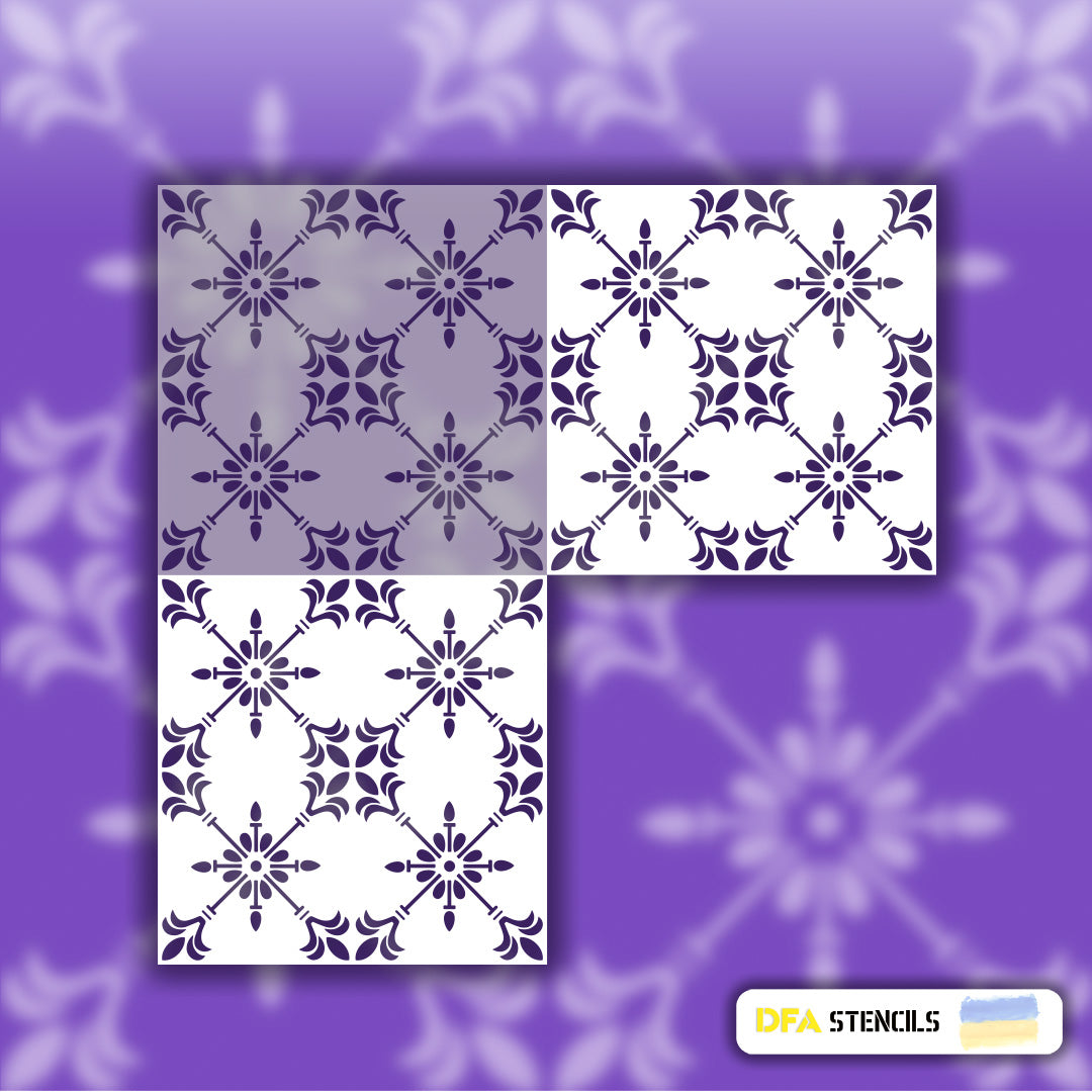 Stencil for decoration DFA square pattern, for putty and paint, 0.3-1mm (K00016)