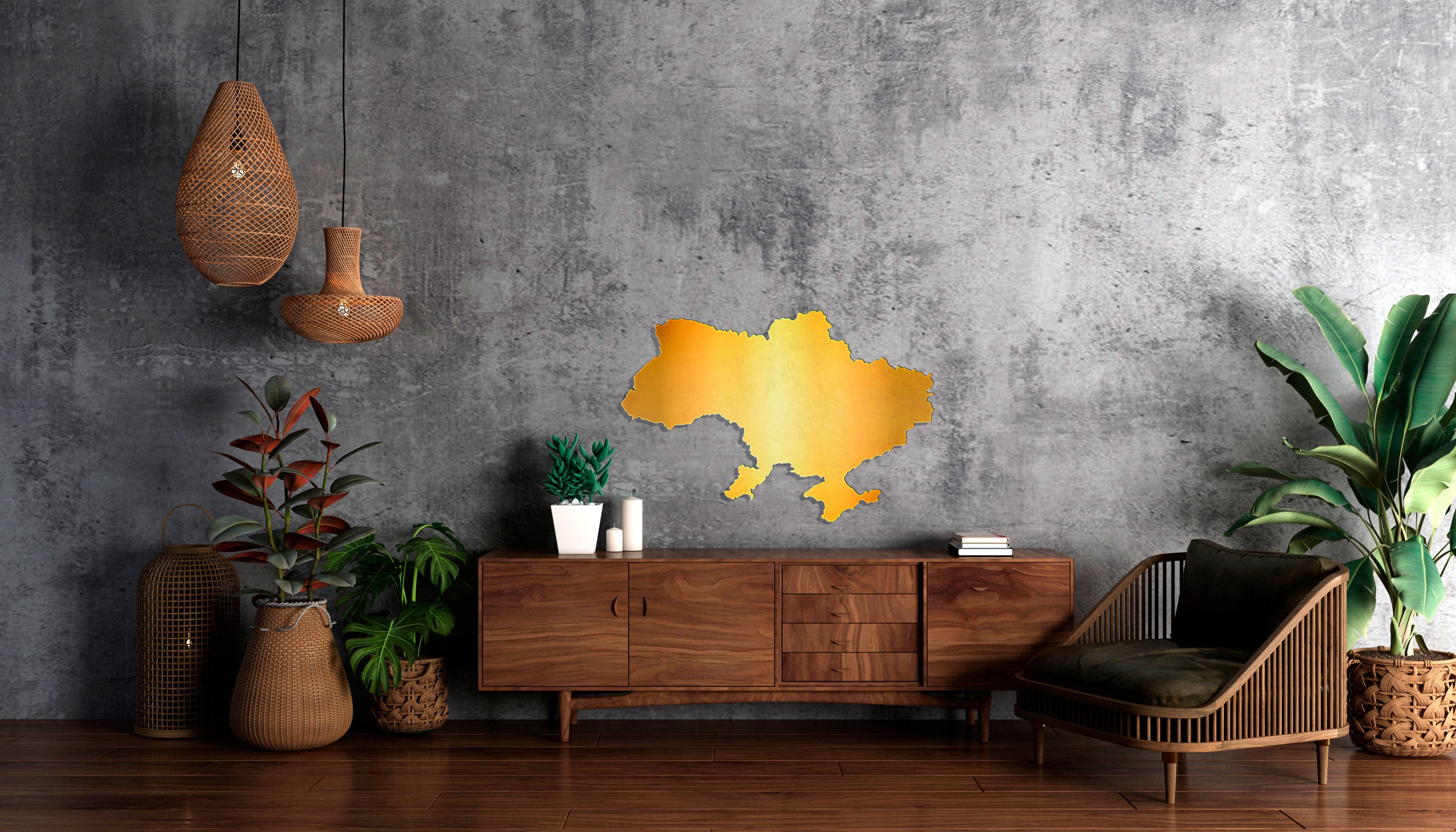 A stylish accent in your interior: Mirror decor Map of Ukraine DFA (YA00042)