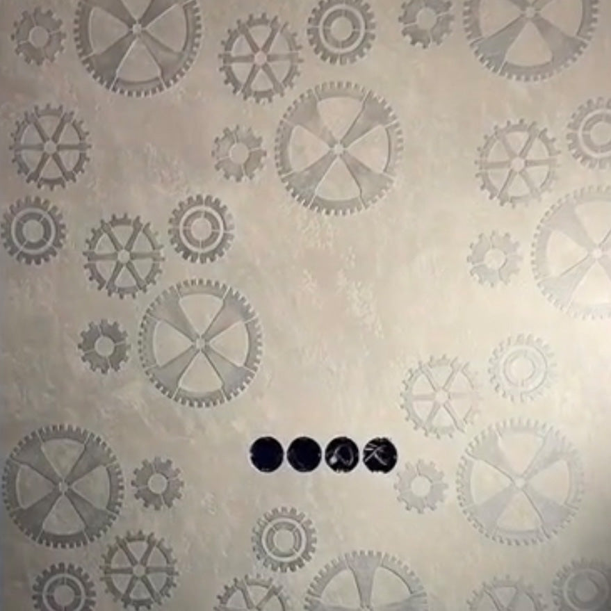 Gears on the walls - a stylish accent with a stencil DFA Loft 0.3-1 mm (L00011-d)
