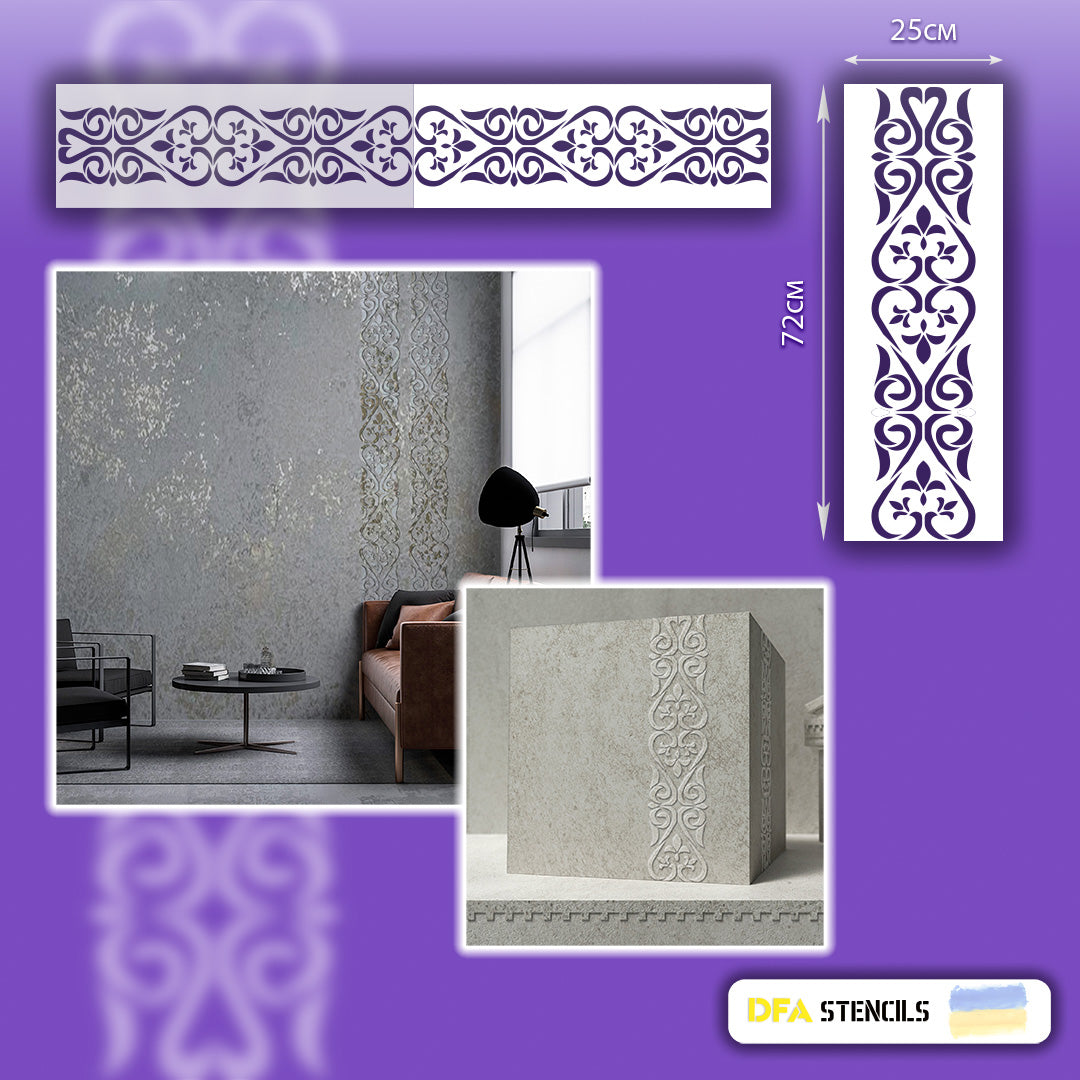 Stencil DFA Border, stencil for putty and paint 0.3-1mm (B00051)