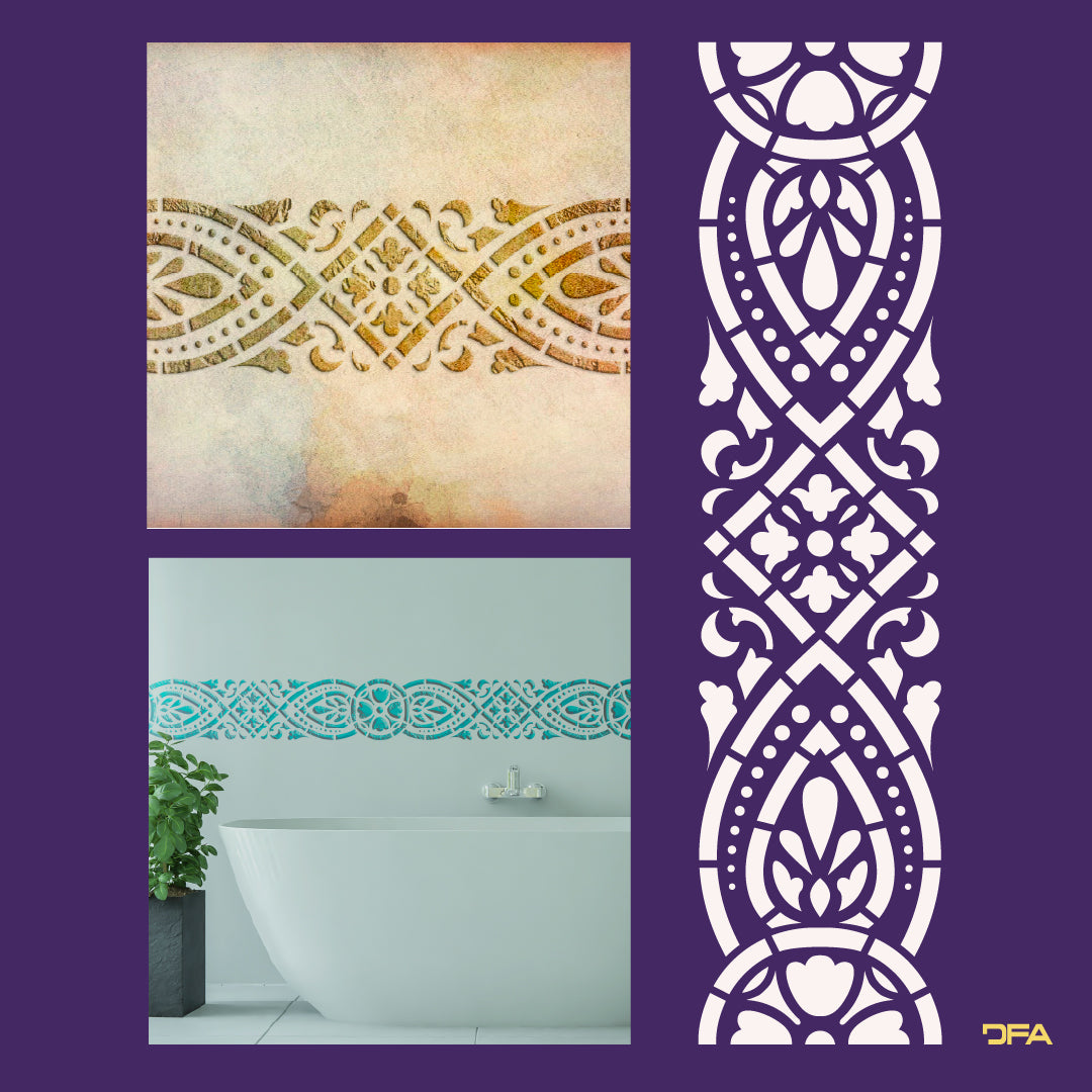 Stencil DFA Border for putty and paint 0.3-1mm (B00064)