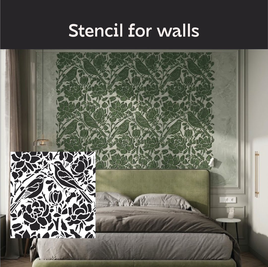 DFA Reusable Stencil "Nature" for Plaster and Paint 0.3–1 mm – William Morris Collection (P00181)