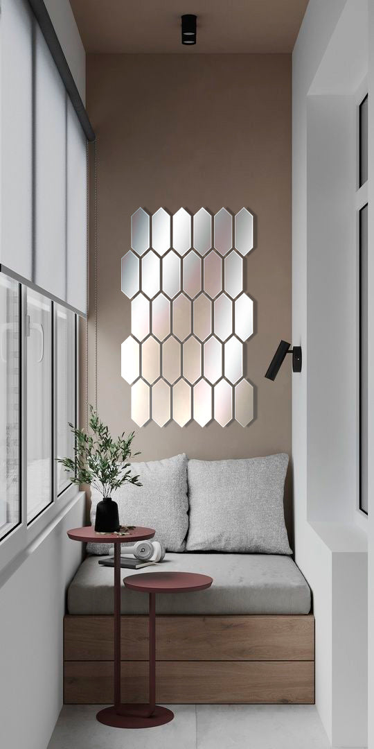 Geometric Magic: DFA Mirror Honeycombs Visually Expanding Space 15pcs/30pcs (YA00011)